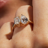 Emerald Cut & Pear-Shaped Lab Grown Engagement Ring