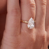 Pear Cut Lab Grown Diamond Engagement Ring with Solitaire Setting