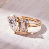 Emerald Cut & Pear-Shaped Lab Grown Engagement Ring