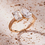 Emerald Cut & Pear-Shaped Lab Grown Engagement Ring