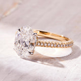 Oval Cut Lab Grown Diamond Engagement Ring With Full Diamond Band