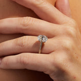 Oval Cut Lab Grown Diamond Engagement Ring With Full Diamond Band