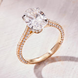 Oval Cut Lab Grown Diamond Engagement Ring With Full Diamond Band