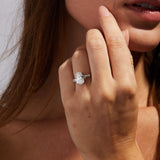 Oval Lab Grown Diamond Engagement Ring with Tapered Baguette Side Accents