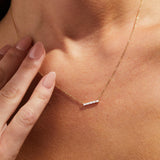 Baguette Set Diamond Bar Necklace