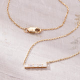 Baguette Set Diamond Bar Necklace