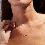 Baguette Set Diamond Bar Necklace