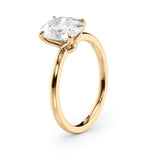 Oval Lab Diamond Solitaire Ring Slim Band