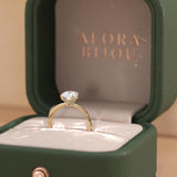 Oval Lab Diamond Solitaire Ring Slim Band