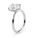 Oval Lab Grown Diamond Hidden Halo Engagement Ring