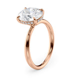 Oval Lab Grown Diamond Hidden Halo Engagement Ring