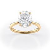 Oval Lab Grown Diamond Hidden Halo Engagement Ring