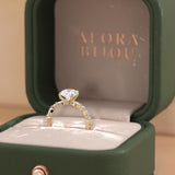 Oval Lab Diamond Ring Marquise & Round Diamond Band