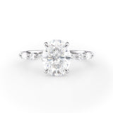 Oval Lab Diamond Ring Marquise & Round Diamond Band