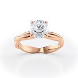Twisted Band Lab Diamond Solitaire Engagement Ring