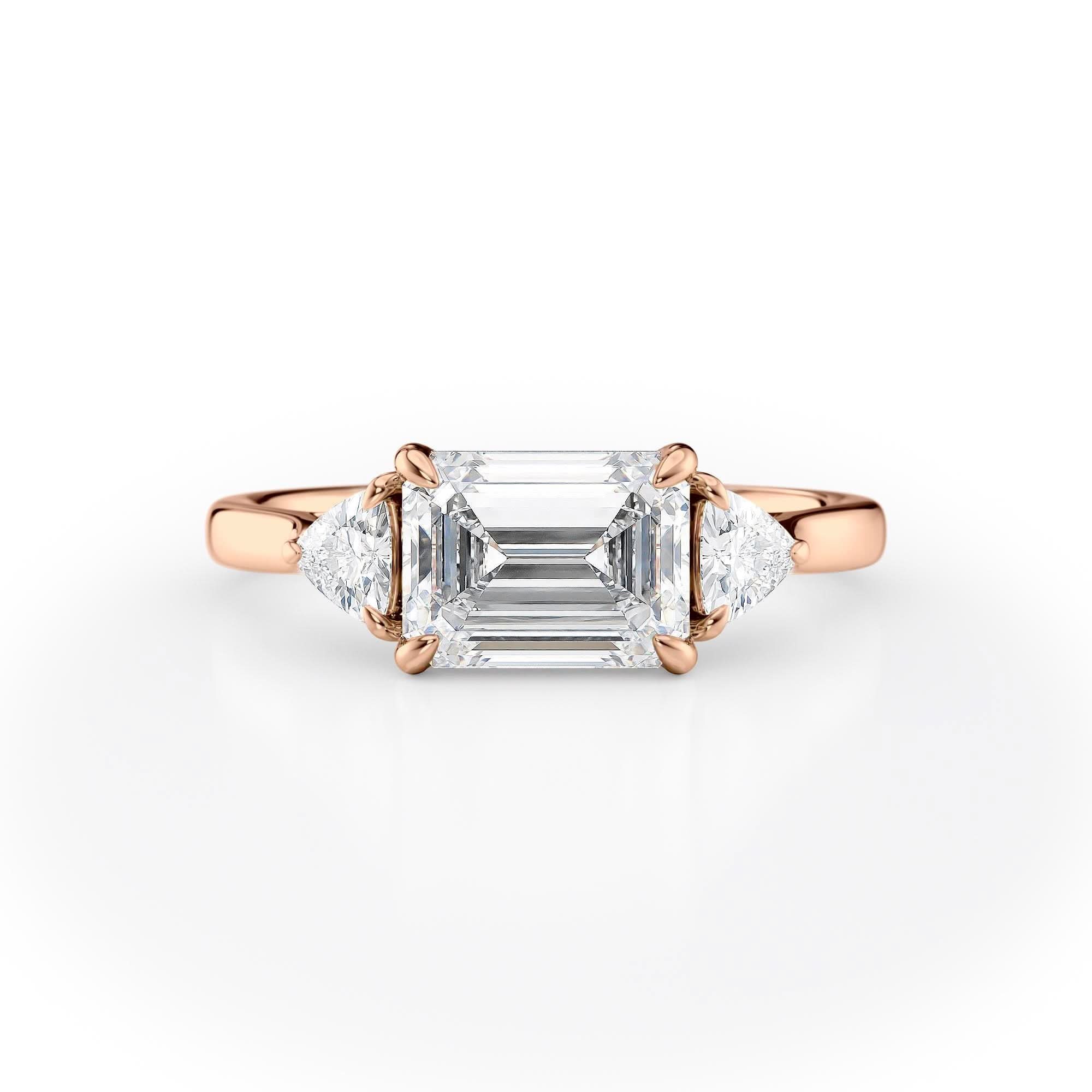 Emerald Cut Three-Stone Engagement Ring