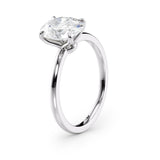 Oval Lab Diamond Solitaire Ring Slim Band