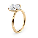 Oval Lab Grown Diamond Hidden Halo Engagement Ring