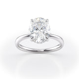 Oval Lab Grown Diamond Hidden Halo Engagement Ring