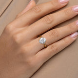 Oval Lab Grown Diamond Hidden Halo Engagement Ring