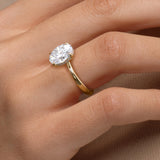 Oval Lab Grown Diamond Hidden Halo Engagement Ring