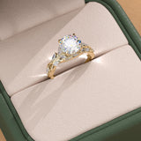 Round Cut Lab Diamond Ring Twisted Vine Marquise Design