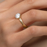 Twisted Band Lab Diamond Solitaire Engagement Ring