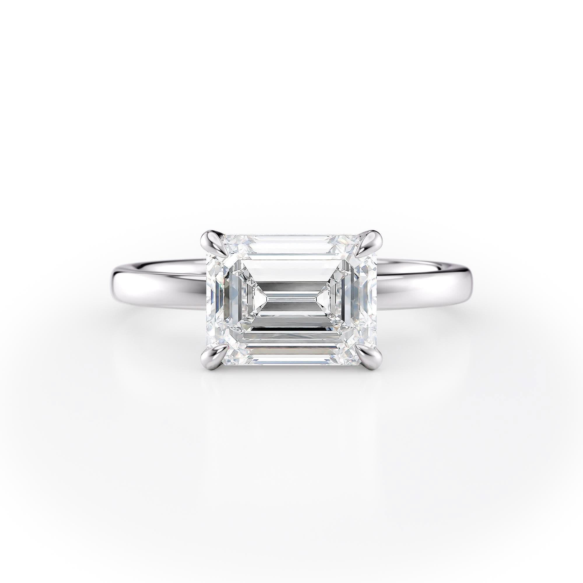 Emerald Cut Solitaire Engagement Ring
